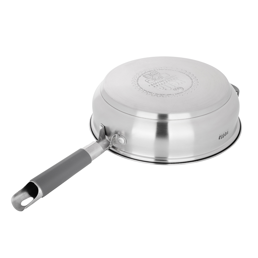 VETTA Вена Сковорода 24х7,5 см, объем 3,2 л, со стеклянной крышкой, индукция, арт.№ 822-144