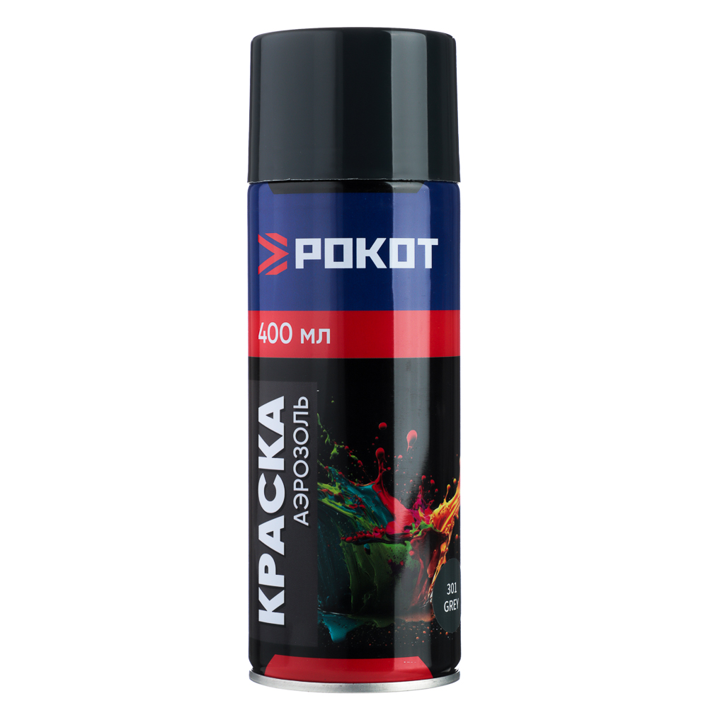 РОКОТ Краска аэрозоль 400мл, серая (9001/301), арт.№ 759-059