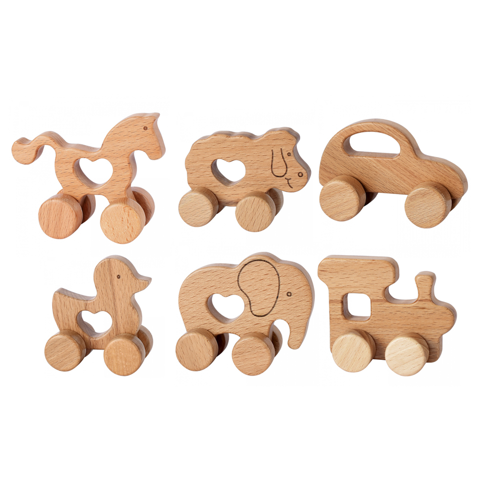 Каталка из массива бука, 11х5х8,5см, 6 дизайнов, арт.№ 866-027