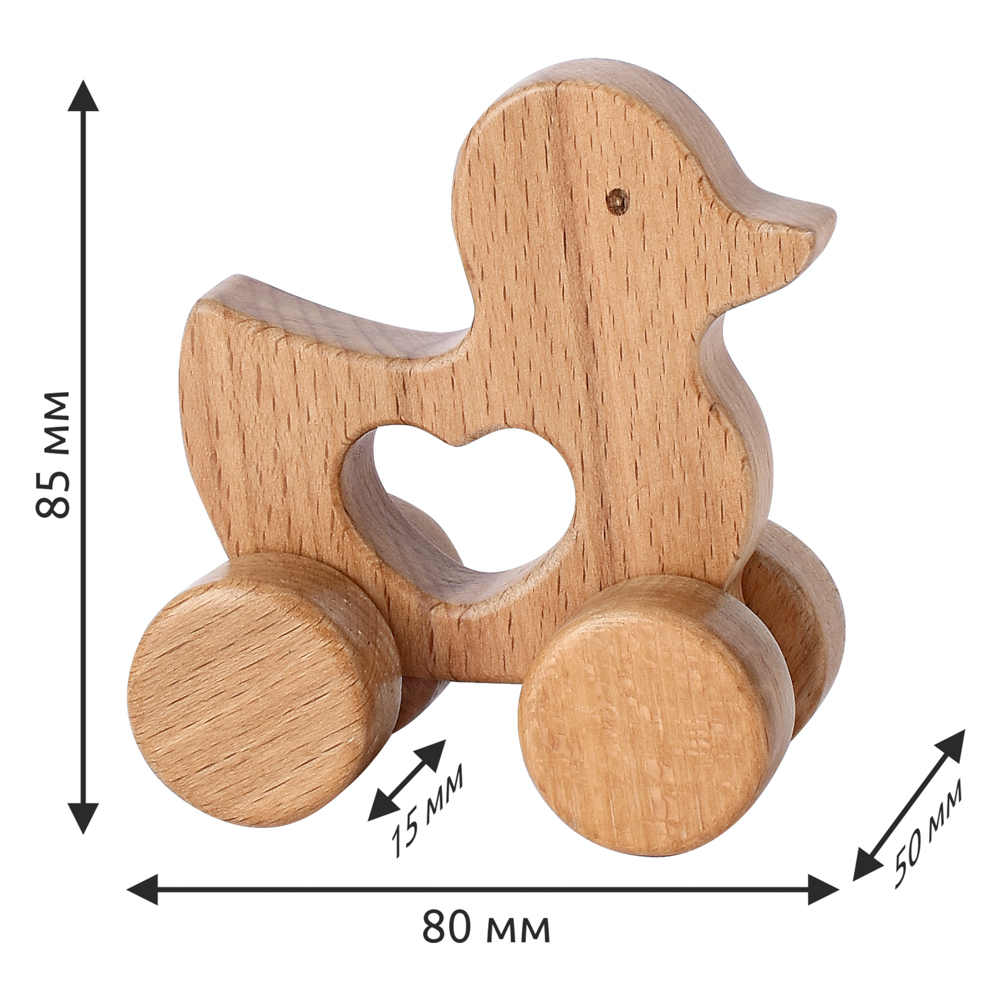 Каталка из массива бука, 11х5х8,5см, 6 дизайнов, арт.№ 866-027