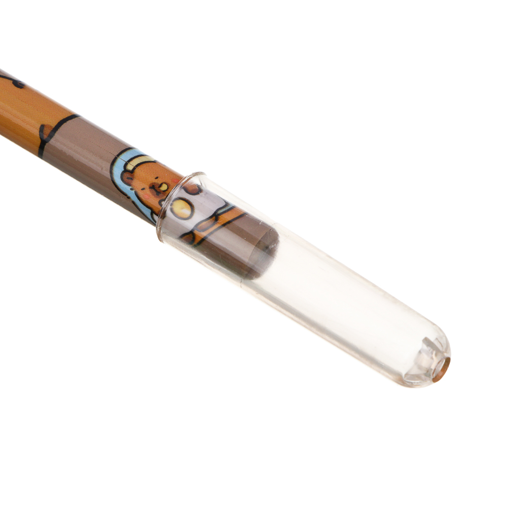 Набор канцелярский 4 пр., линейка раскладная, ластик, точилка, карандаш ч/гр "Капибара", ПВХ пенал, арт.№ 607-076