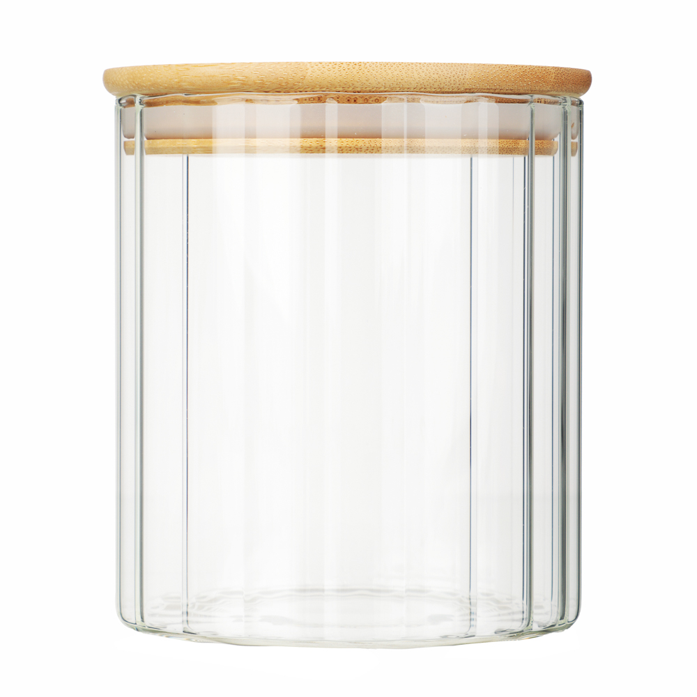 VETTA ЭКО Грани Банка для хранения 700мл, 11х10см, стекло, бамбук, арт.№ 828-320