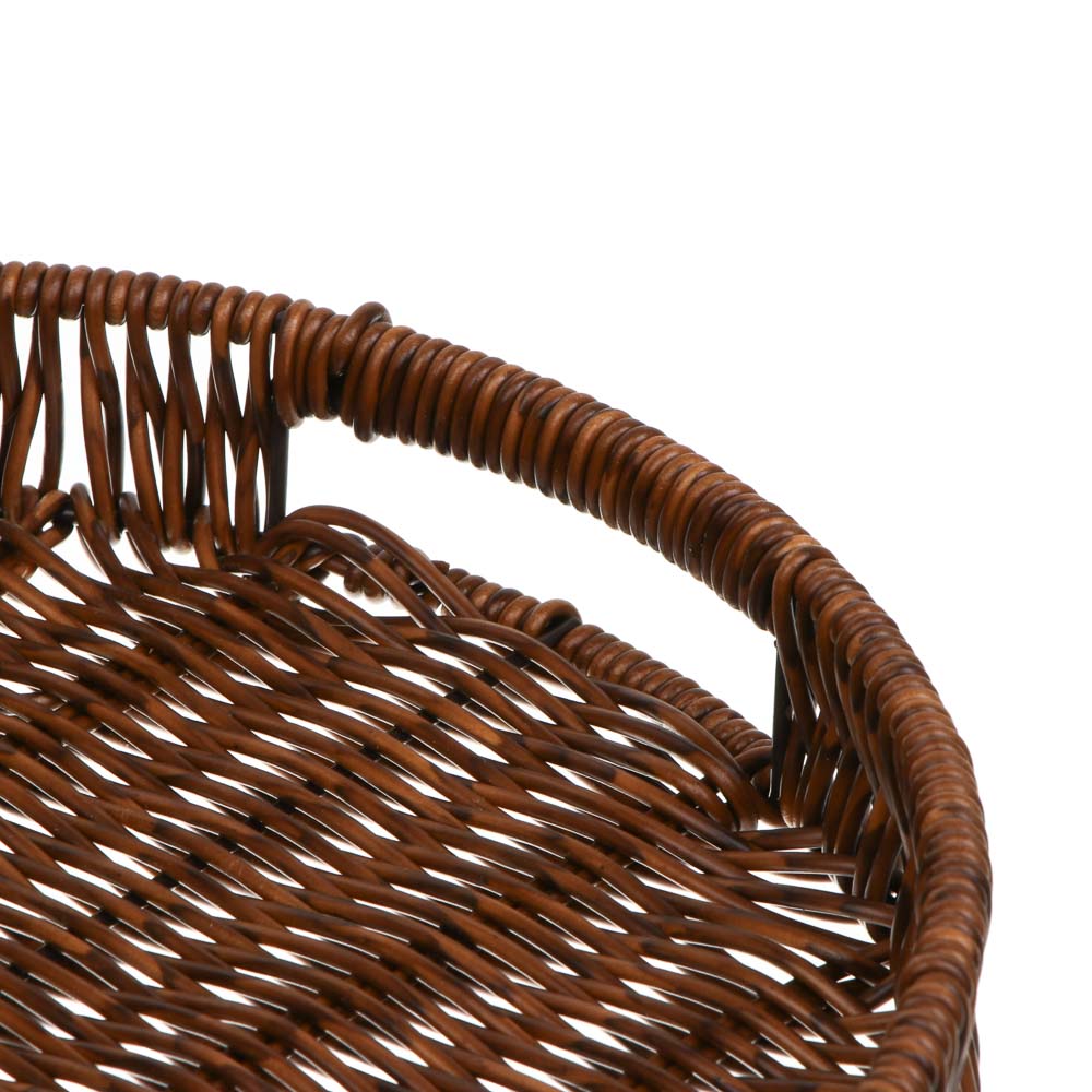 Поднос сервировочный с ручками плетенный, ПВХ, тм Satoshi, 30x30x4см, арт.№ 827-137