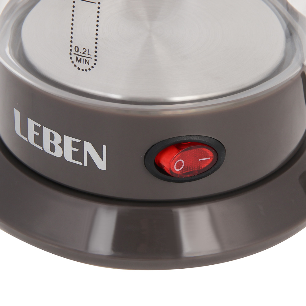 LEBEN Турка стеклянная на подставке 0,5л, 500Вт, складная ручка, 220в, арт.№ 286-048