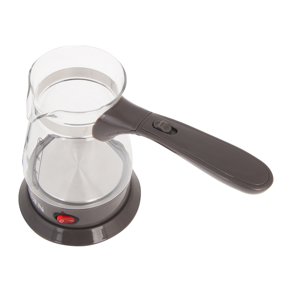 LEBEN Турка стеклянная на подставке 0,5л, 500Вт, складная ручка, 220в, арт.№ 286-048