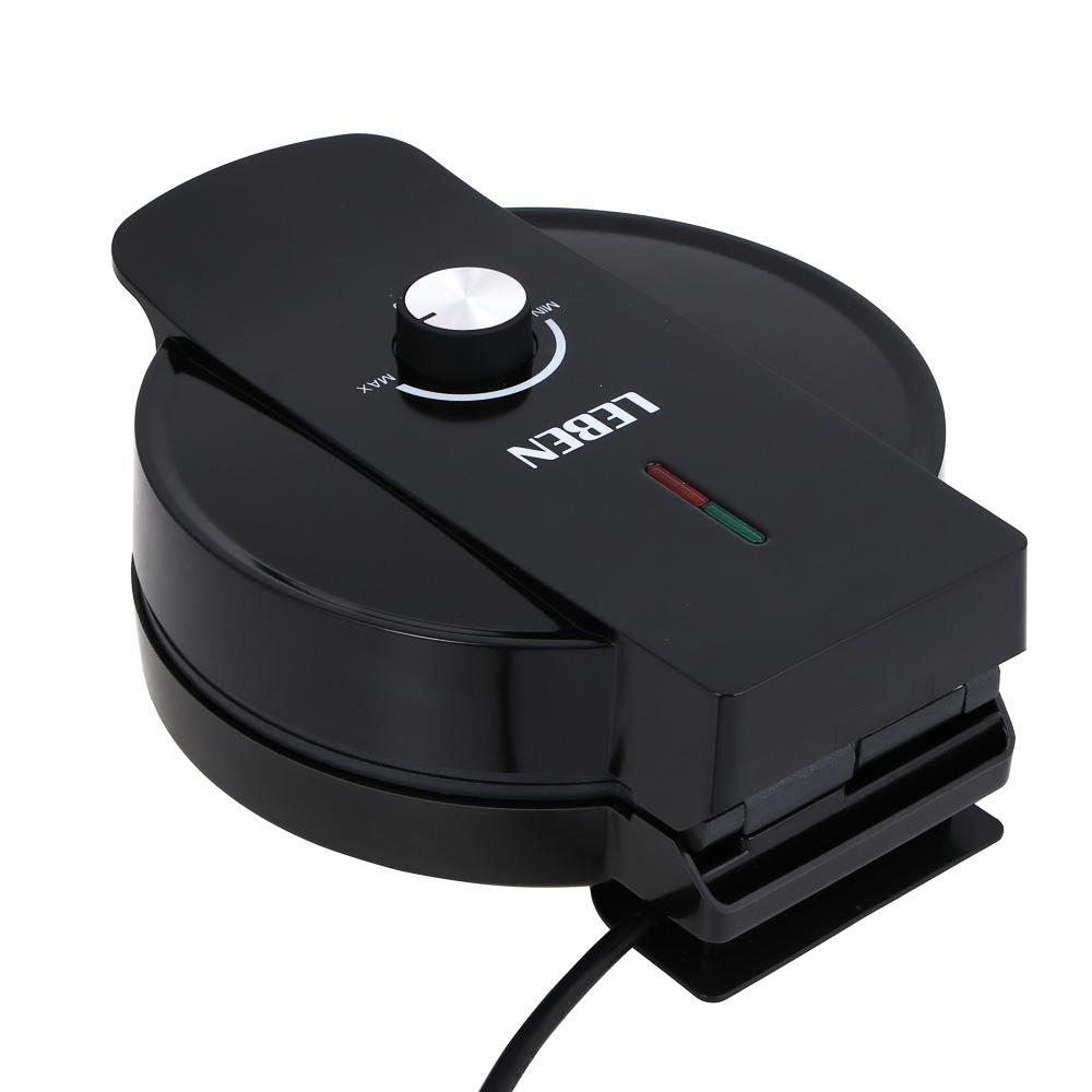 LEBEN Вафельница для бельгийских вафель с регулировкой темп., 1200Вт, d=197мм, 220в, арт.№ 271-040