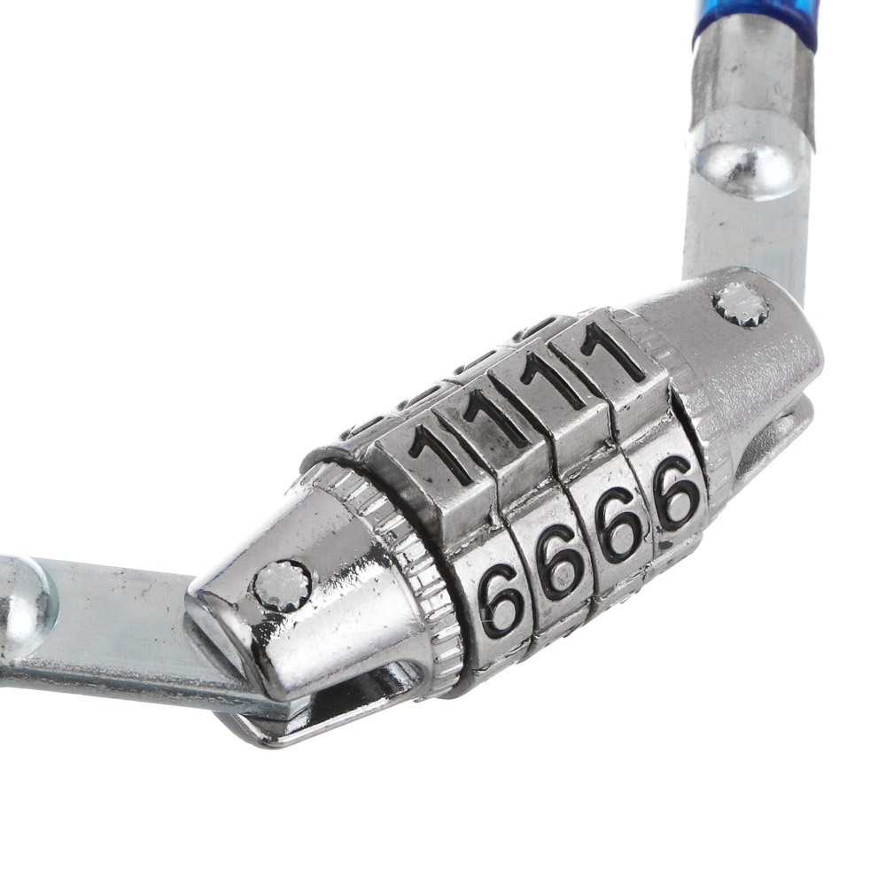 Замок велосипедный тм BY SPORT, противоугонный, тросовый, кодовый, 650х8мм, металл, ПВХ, 3 цвета, арт.№ 468-113