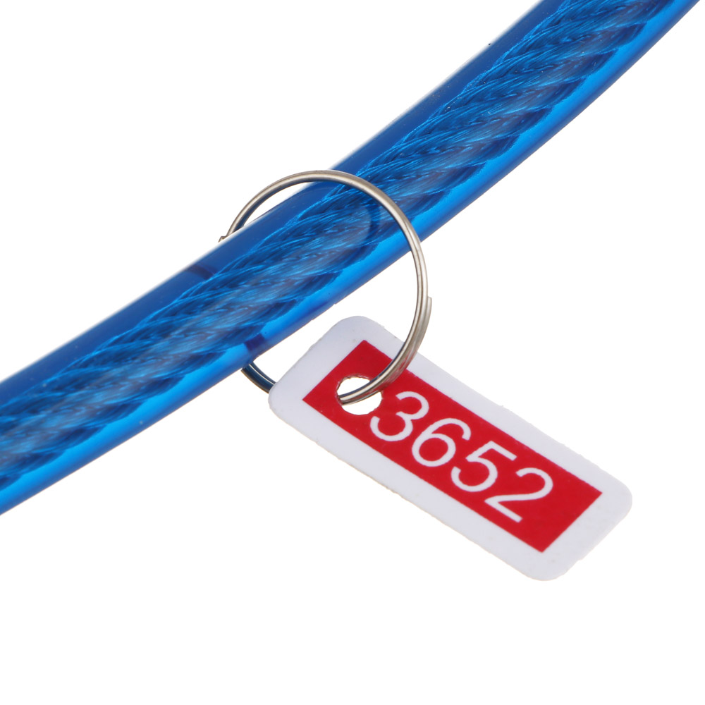 Замок велосипедный тм BY SPORT, противоугонный, тросовый, кодовый, 650х8мм, металл, ПВХ, 3 цвета, арт.№ 468-113