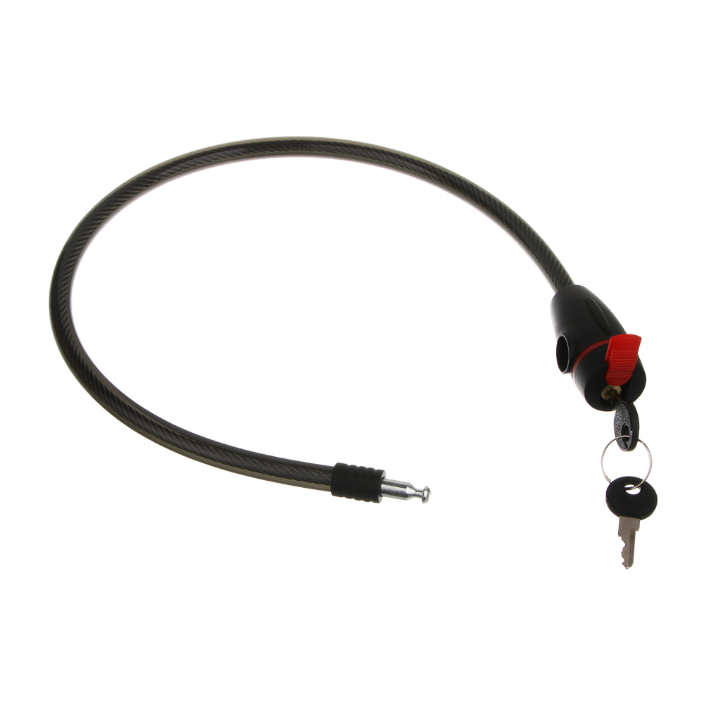 Замок велосипедный тм BY SPORT, противоугонный, тросовый, 680х11,5мм, металл, пластик, 3 цвета, арт.№ 468-114