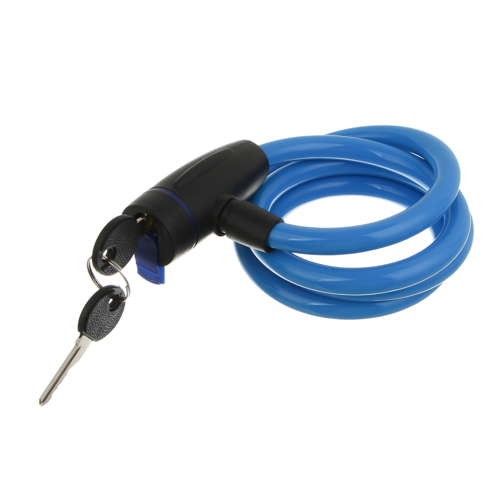Замок велосипедный тм BY SPORT, противоугонный, тросовый, 1200х12мм, металл, пластик, 3 цвета, арт.№ 468-115