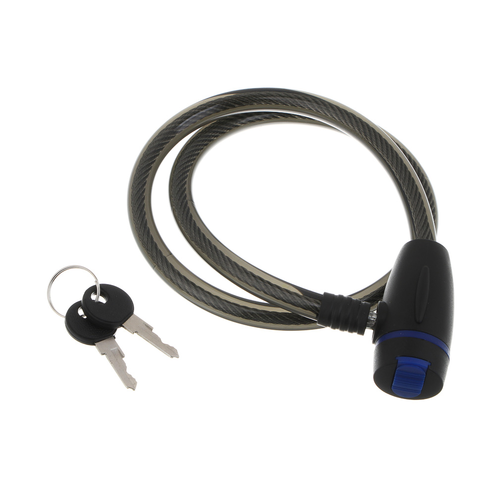 Замок велосипедный тм BY SPORT, противоугонный, тросовый, 800х12мм, металл, пластик, 3 цвета, арт.№ 468-116