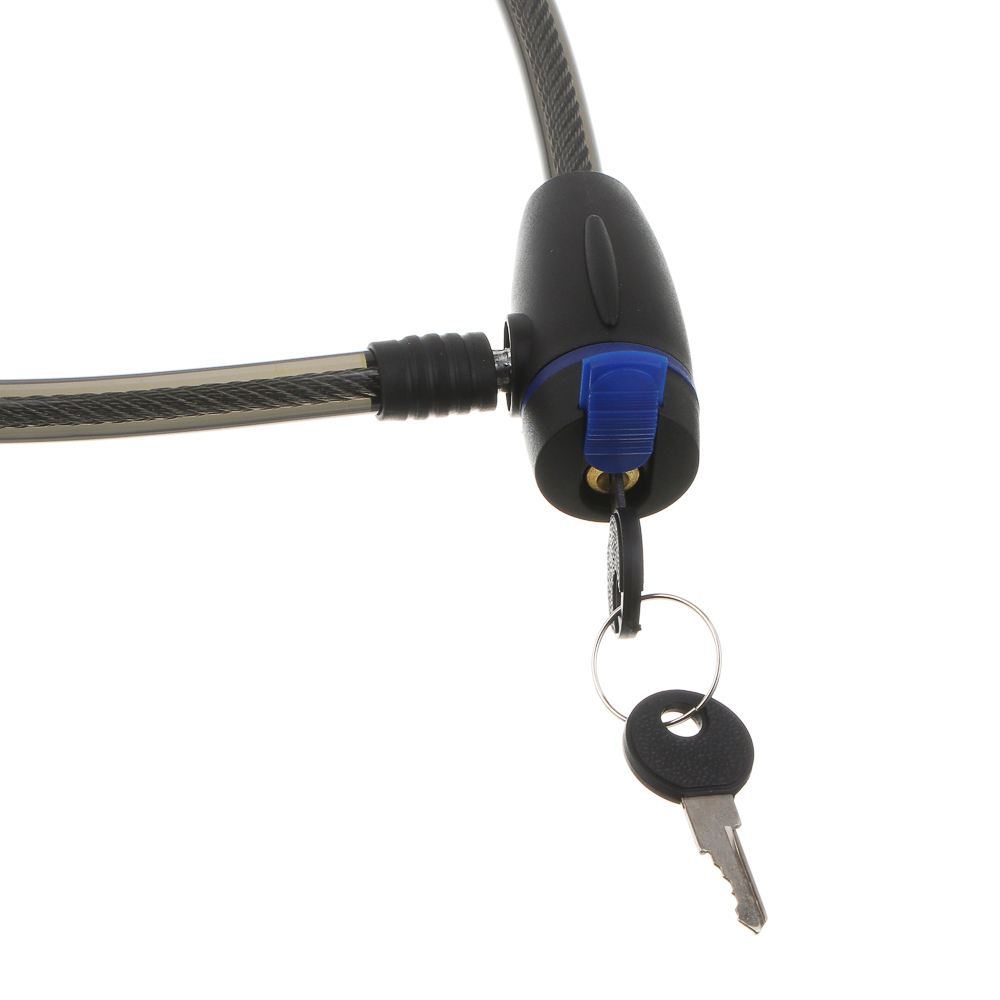 Замок велосипедный тм BY SPORT, противоугонный, тросовый, 800х12мм, металл, пластик, 3 цвета, арт.№ 468-116