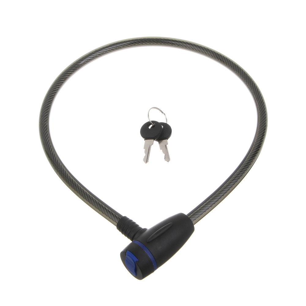 Замок велосипедный тм BY SPORT, противоугонный, тросовый, 800х12мм, металл, пластик, 3 цвета, арт.№ 468-116
