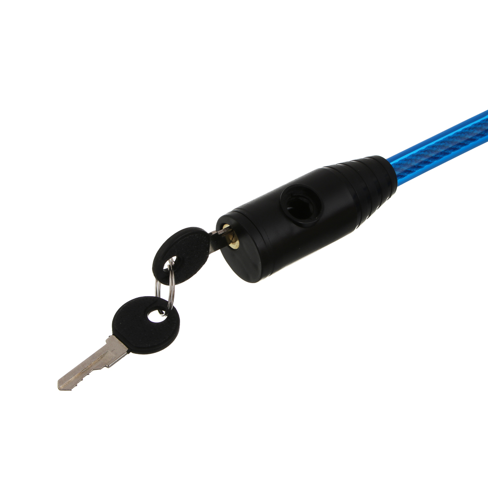 Замок велосипедный тм BY SPORT, противоугонный, тросовый, 1000х12мм, металл, ПВХ, пластик, 3 цвета, арт.№ 468-117