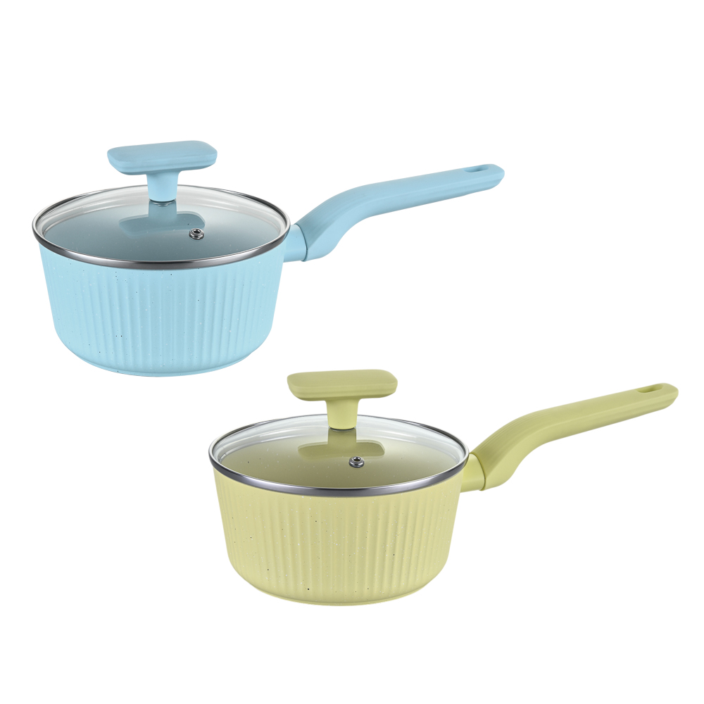 Ковш тм SATOSHI Орра, 1,3л, d16см, с крышкой, антипригарное покрытие мрамор, индукция, 2 цвета, арт.№ 846-786