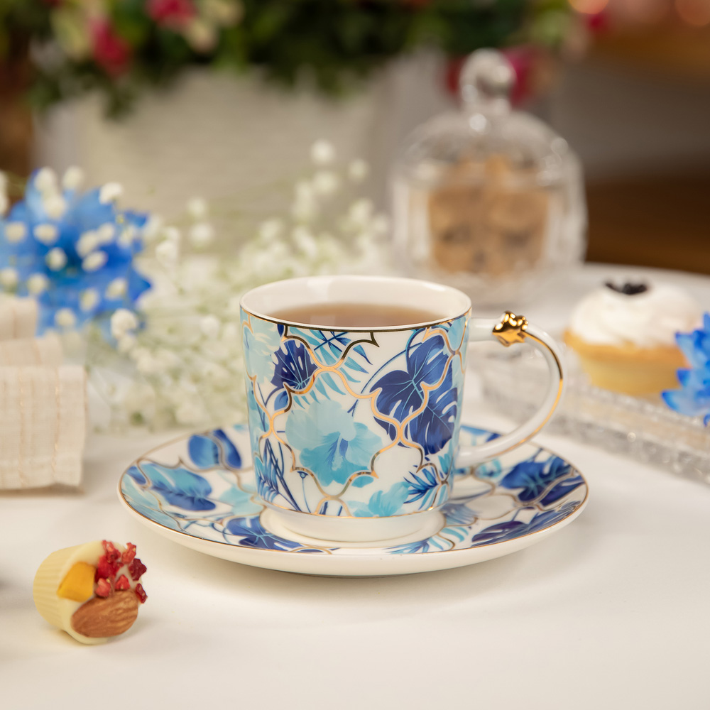 MILLIMI Монстера Набор чайный 2 пр., 200мл, 15см, фарфор, арт.№ 802-471