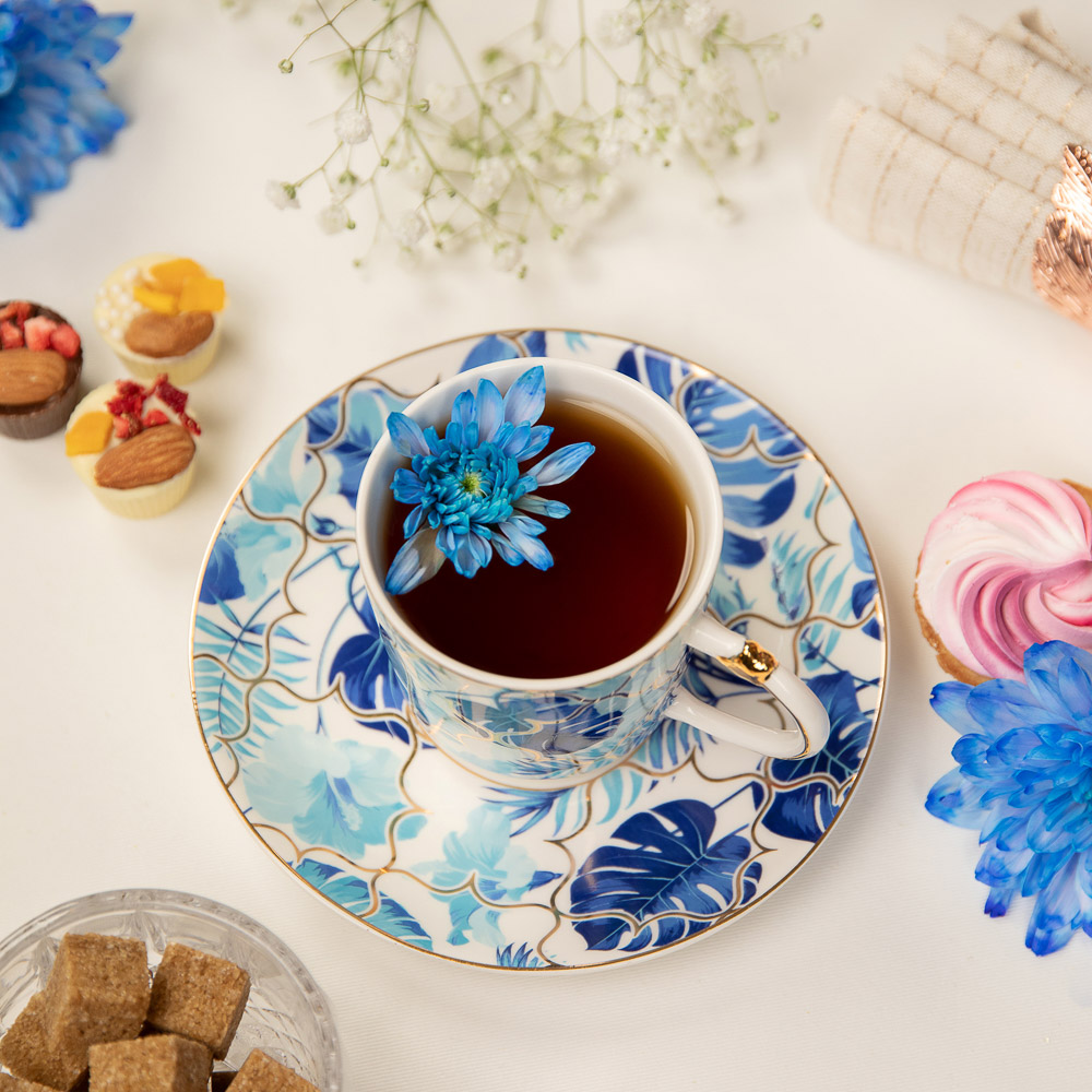 MILLIMI Монстера Набор чайный 2 пр., 200мл, 15см, фарфор, арт.№ 802-471