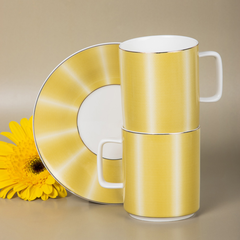 MILLIMI Голд Набор чайный 4 пр., 220мл, 15см, фарфор, арт.№ 802-472