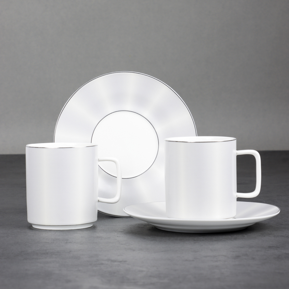 MILLIMI Сильвер Набор чайный 4 пр., 220мл, 15см, фарфор, арт.№ 802-473