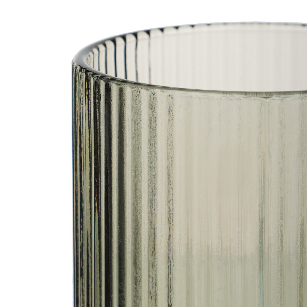 MILLIMI Стакан Грея, 400мл, стекло, серый, рифленый, арт.№ 878-625