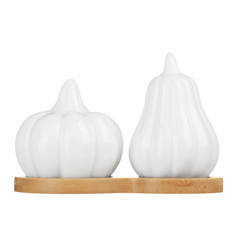 Набор для специй Тыквы тм MILLIMI, 80мл + 70мл, фарфор, бамбук, арт.№ 816-281