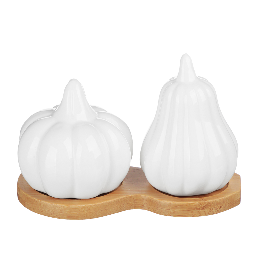 Набор для специй Тыквы тм MILLIMI, 80мл + 70мл, фарфор, бамбук, арт.№ 816-281