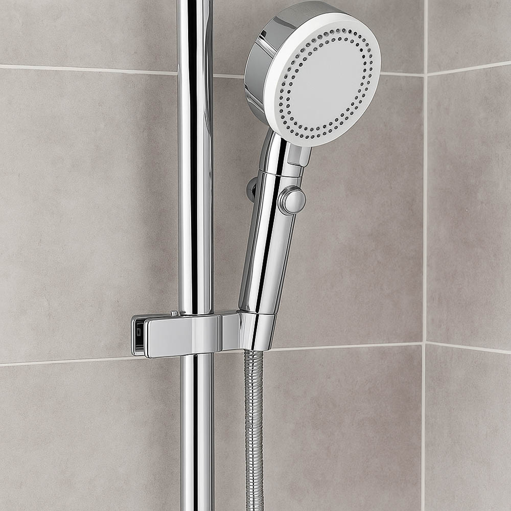 Держатель-прищепка для лейки душа, на штангу и стойку, универсальный, цинк, хром, арт.№ 571-024