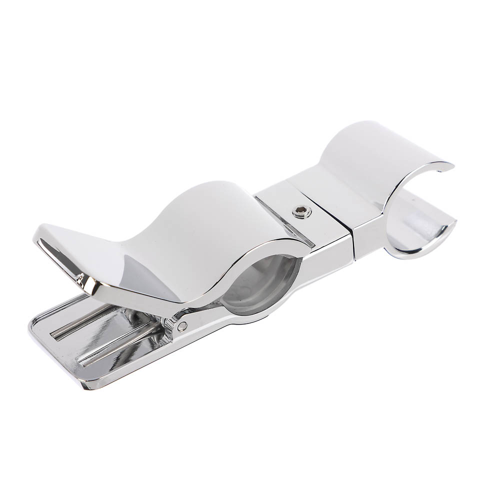 Держатель-прищепка для лейки душа, на штангу и стойку, универсальный, цинк, хром, арт.№ 571-024