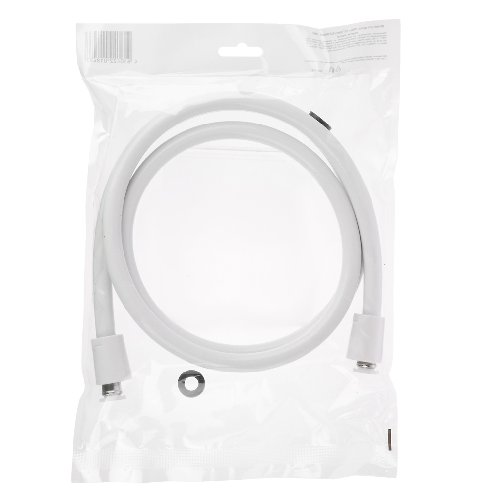 Шланг для душа, 150см, 1/2"(Имп)-1/2"(Имп), ПВХ, пластик, белый, арт.№ 569-043