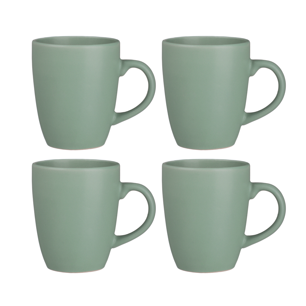 MILLIMI Набор стол.посуды 16пр(тар26см*4, тар20см*4, салатн650мл*4, кружка340мл*4) керамика, оливков, арт.№ 824-236