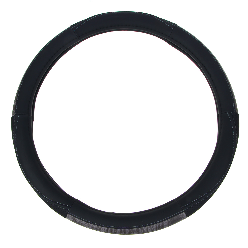 ЕРМАК Оплетка руля, вставка серое дерево, черный (М), искусственная кожа, арт.№ 708-443