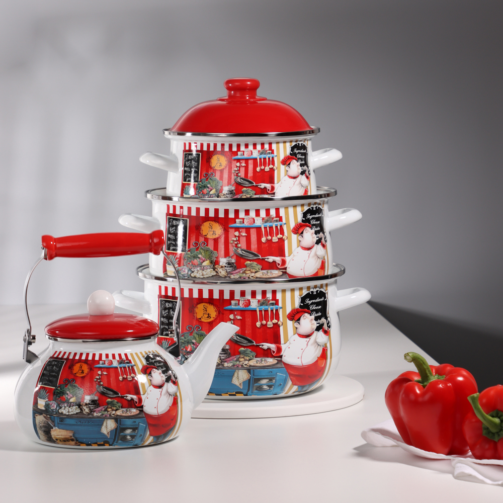 VETTA Повар Кастрюля эмалированная, 18см, 2,0л, индукция, арт.№ 894-439