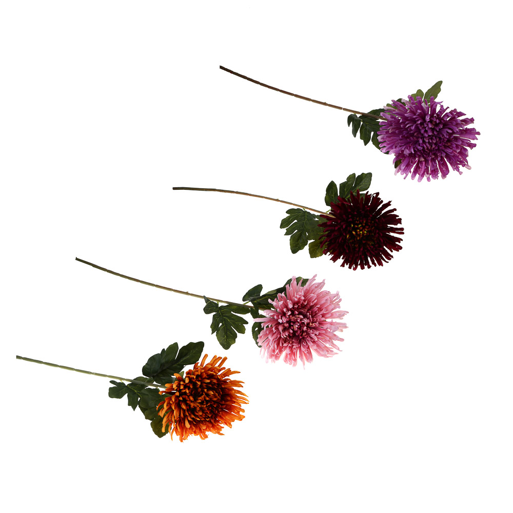 LADECOR Хризантема искусственная, 71 см, пластик, ткань, 4 цвета, арт.№ 426-006