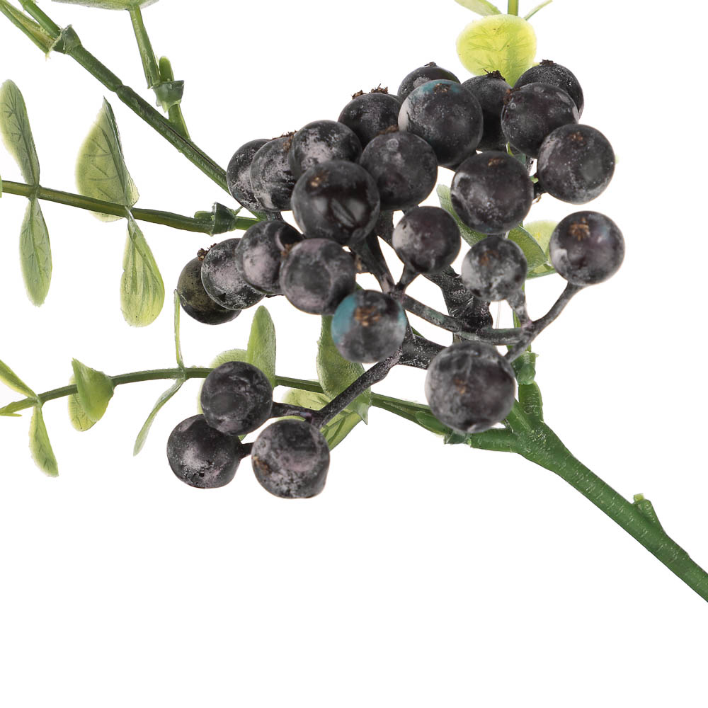 LADECOR Ветка с ягодами искусственная, 34 см, пластик, ткань, арт.№ 409-189