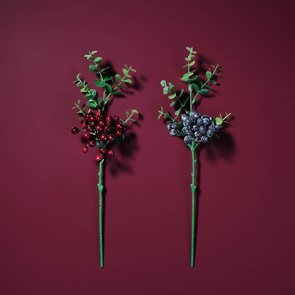 LADECOR Ветка с ягодами искусственная, 34 см, пластик, ткань, арт.№ 409-189