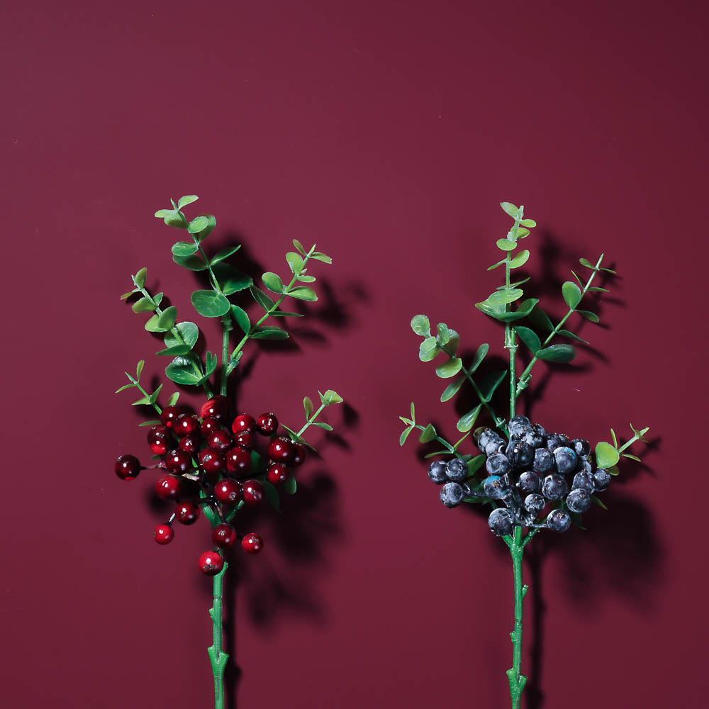 LADECOR Ветка с ягодами искусственная, 34 см, пластик, ткань, арт.№ 409-189