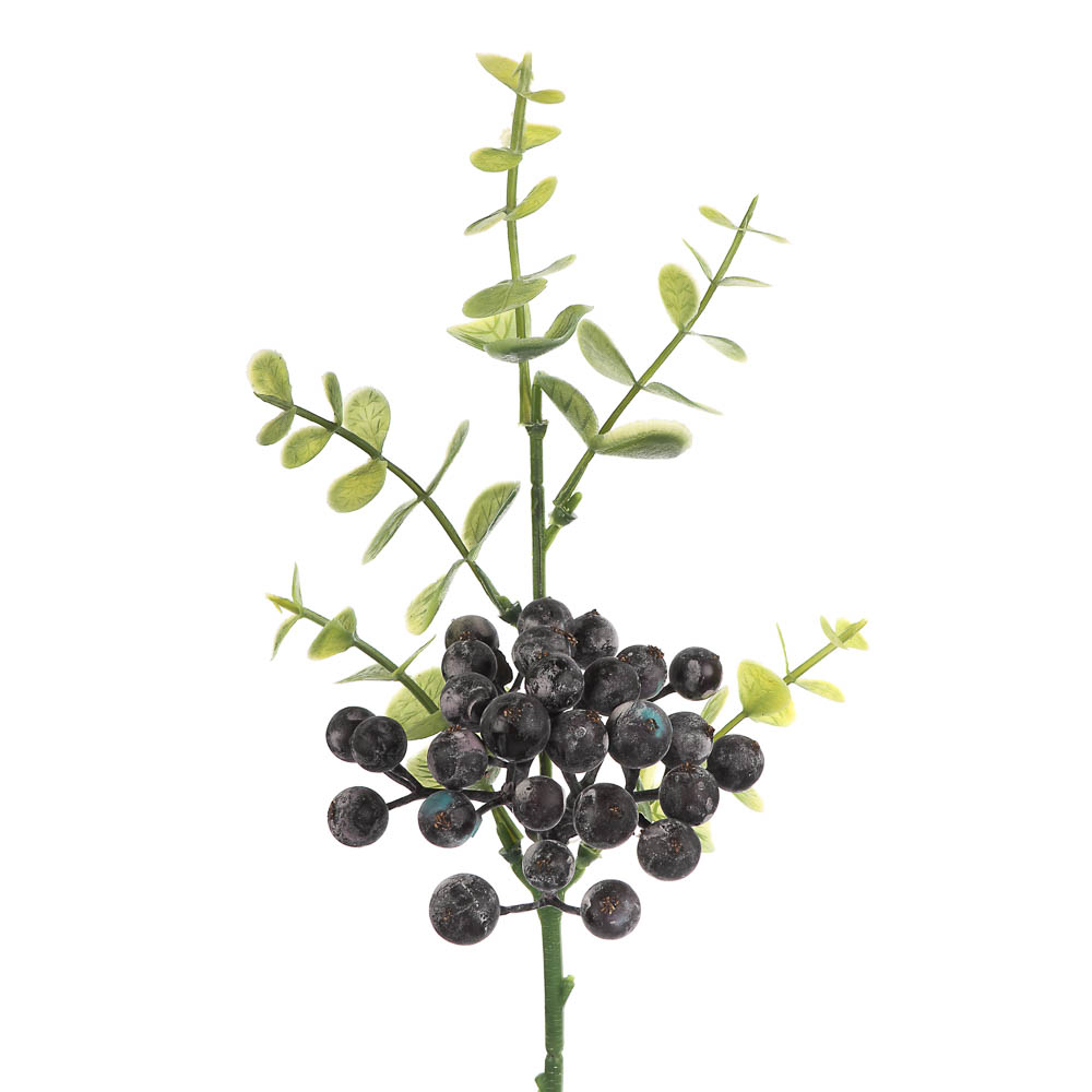 LADECOR Ветка с ягодами искусственная, 34 см, пластик, ткань, арт.№ 409-189