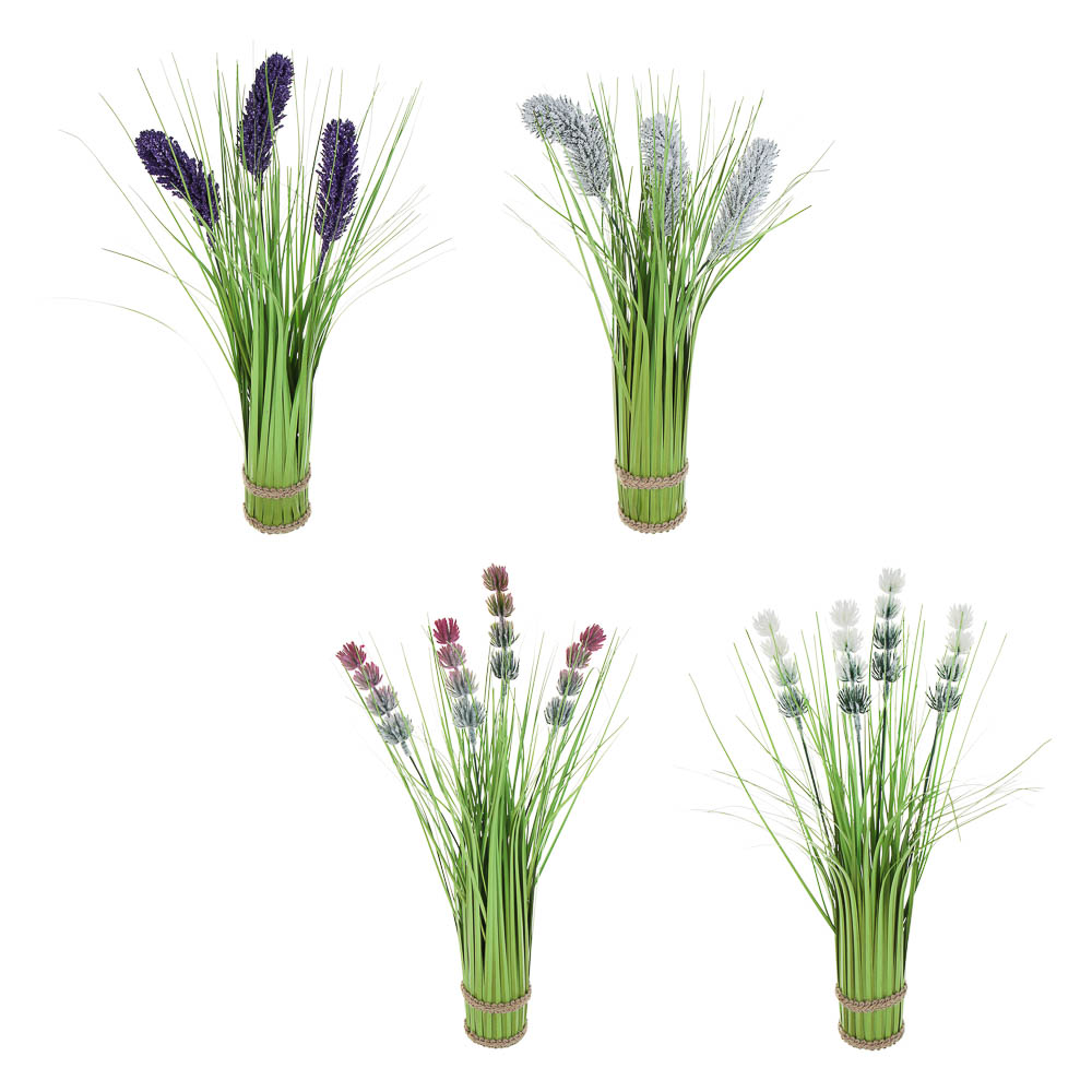 LADECOR Букет цветов полевых искусственных, 40 см, пластик, проволока, веревка, 4 вида, арт.№ 426-007