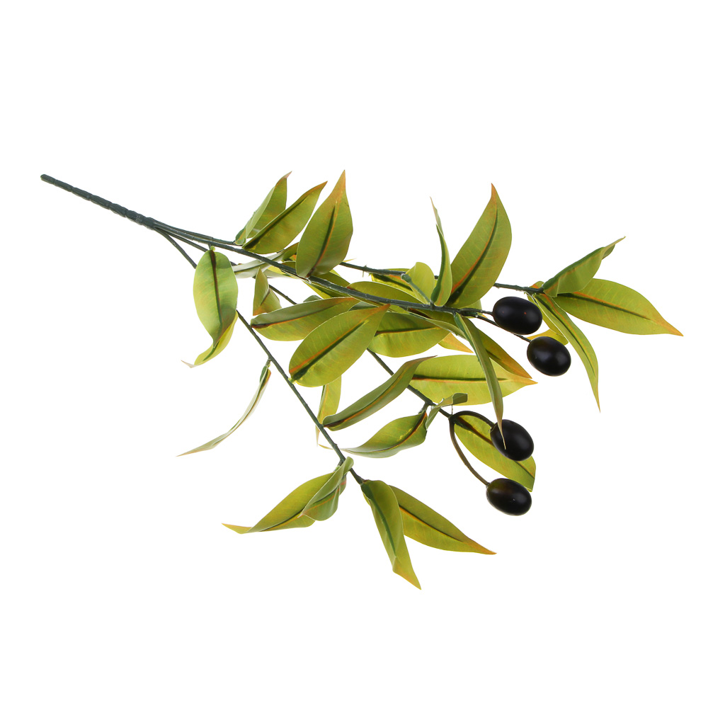 LADECOR Ветка оливы искусственная, 43 см, пластик, ткань, проволока, 3 вида, арт.№ 409-190