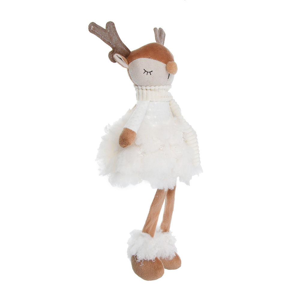 СНОУ БУМ Фигура декоративная "Олененок" 21+20 см, полиэстер, арт.№ 140-131