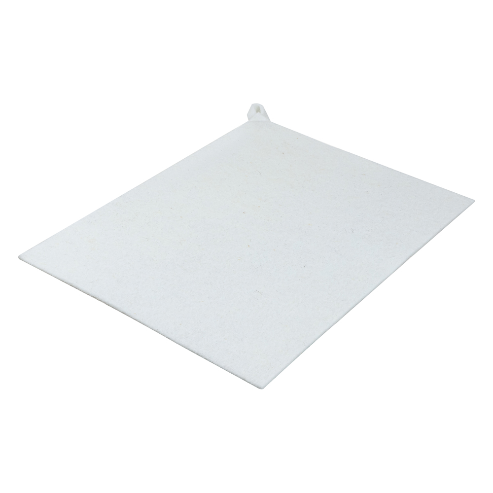 Набор банный ЭКОНОМ 2 предмета без вышивки (шапка, коврик) в пакете, войлок белый/серый, арт.№ 364-294