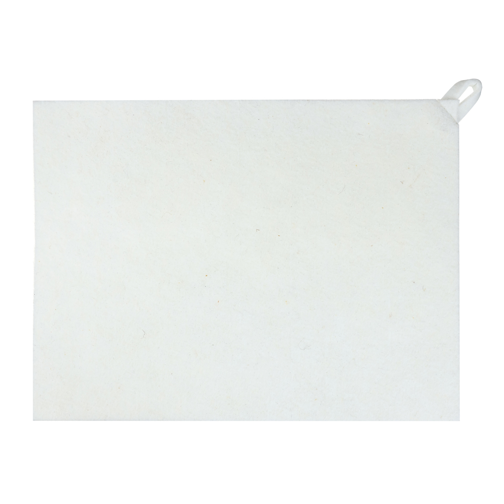 Набор банный ЭКОНОМ 2 предмета без вышивки (шапка, коврик) в пакете, войлок белый/серый, арт.№ 364-294