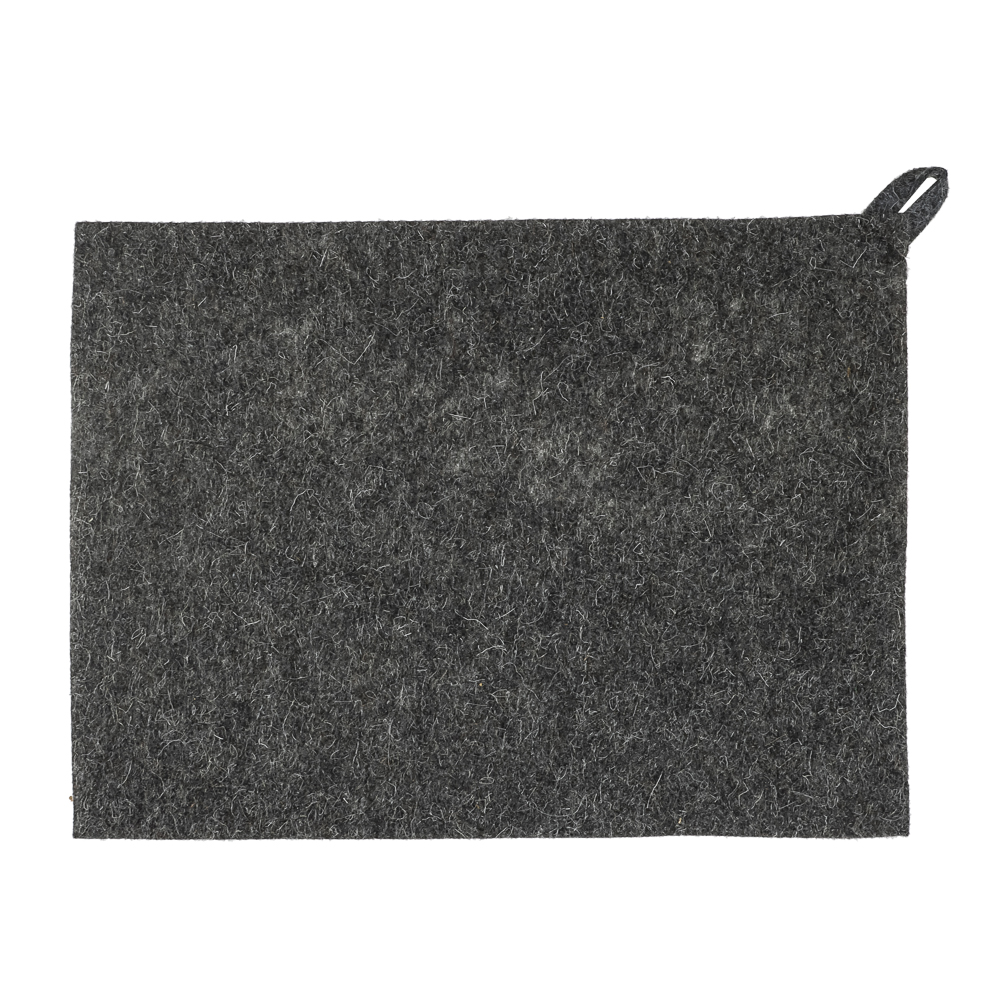 Набор банный ЭКОНОМ 2 предмета без вышивки (шапка, коврик) в пакете, войлок белый/серый, арт.№ 364-294