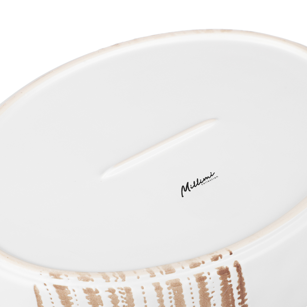 MILLIMI Форма для запекания и сервировки овальная с ручками, керамика, 31х20,5х5 см, объем 1,1 л, белая, арт.№ 826-387