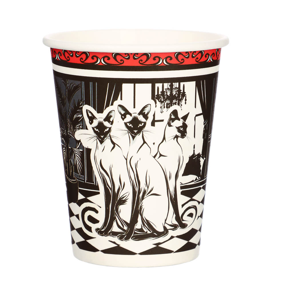 Набор бумажных стаканов Котики нуар, в т/у пленке, 6 шт*250 мл, арт.№ 530-448