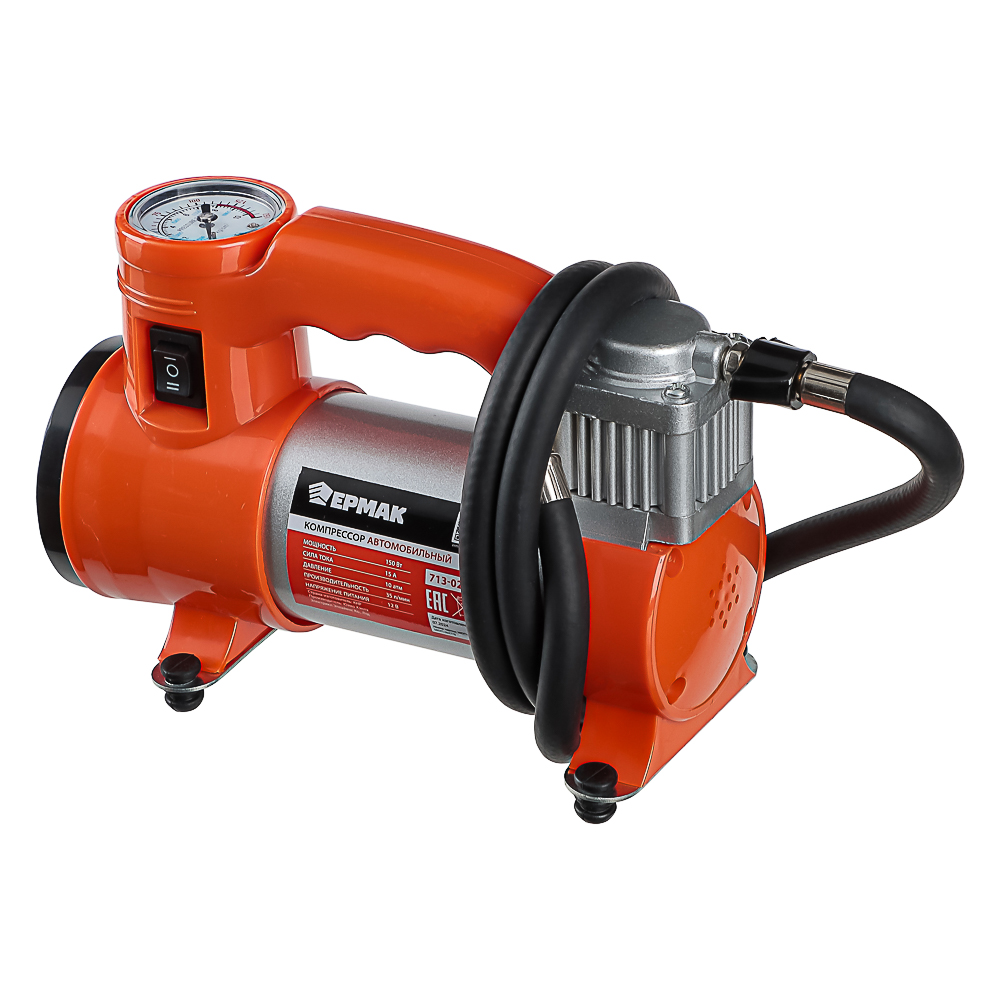 NEW GALAXY Компрессор автомобильный, штекер прикур, LED фонарь, 12V, 150W, 35 л/мин, металл, арт.№ 713-029