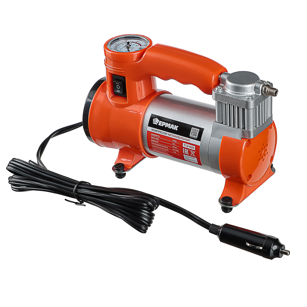 NEW GALAXY Компрессор автомобильный, штекер прикур, LED фонарь, 12V, 150W, 35 л/мин, металл, арт.№ 713-029