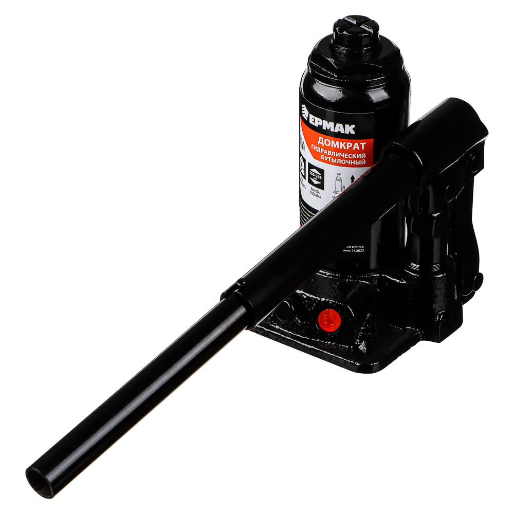 ЕРМАК Домкрат гидравлический бутылочный 2 т, высота подъема 150-285мм, арт.№ 770-068