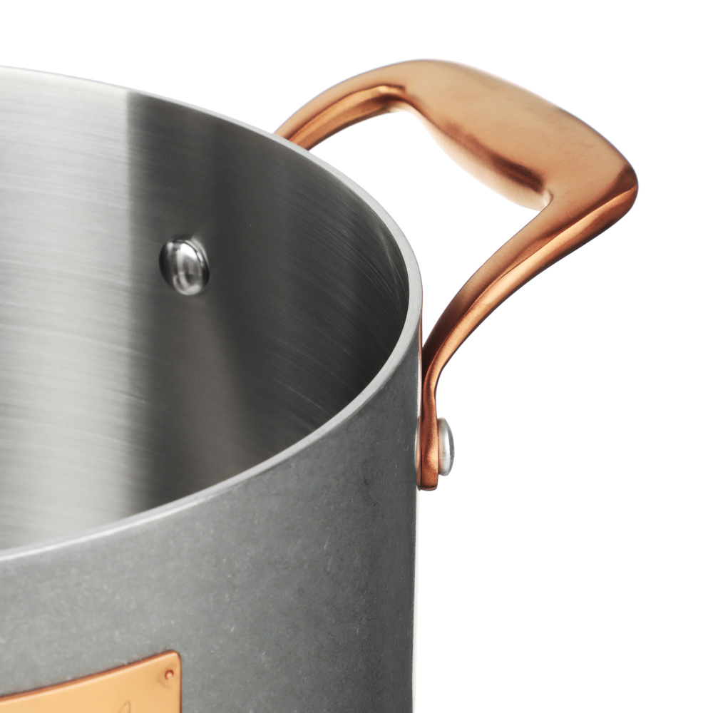 Ivlev Chef Ladoga Кастрюля 24х15см 6,1л, с нерж. крышкой, индукция, нерж.сталь 18/10, арт.№ 822-257