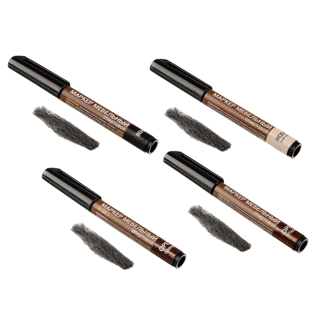 Маркер мебельный спиртовой, 13х1см, 4 цвета, арт.№ 422-013